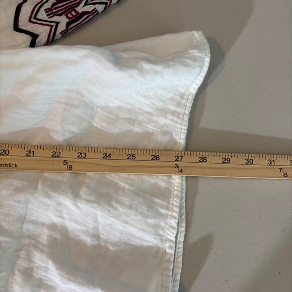 Lane Bryant Women Size 18 White Boho Drawstring Peasant Beach Summer Blouse Tops - Picture 7 of 10